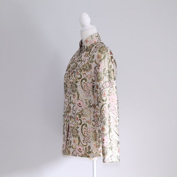 No Brand Baroque Jacquard Paisley Metallic Jacket - Picture 4 of 9